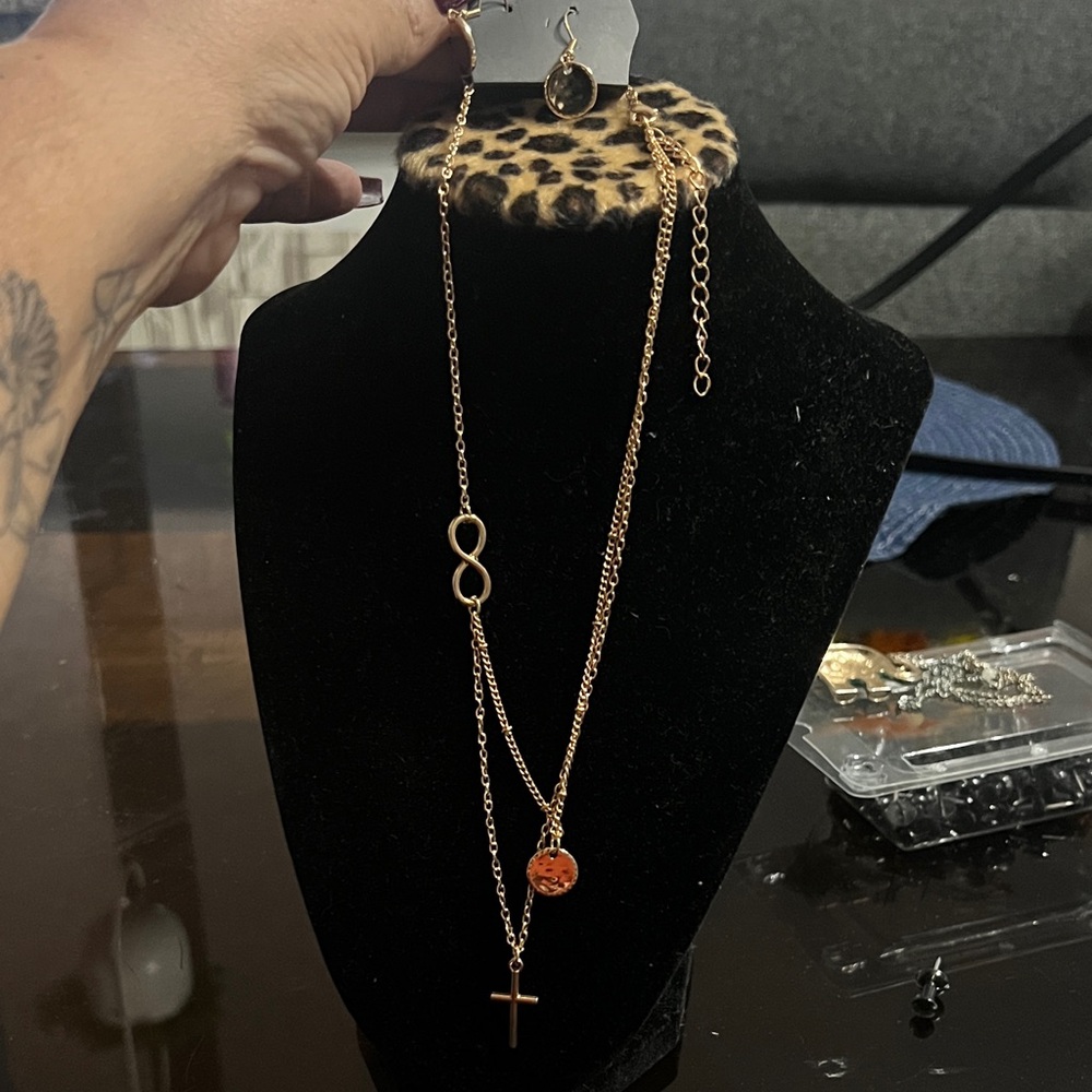 Paparazzi Gold Necklace with Orange Charm